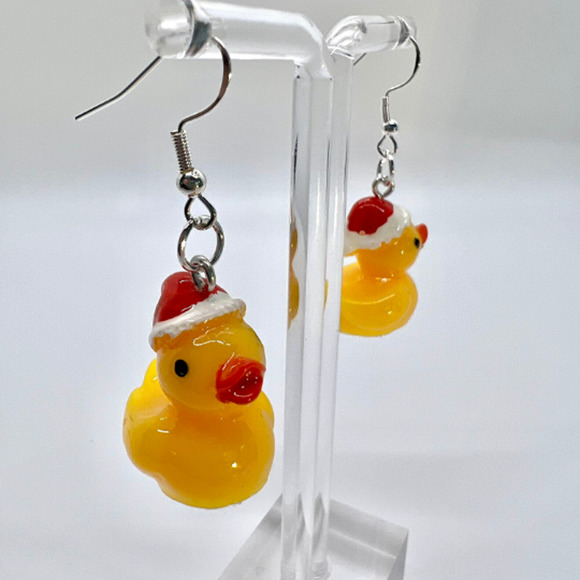Rubber Duck Earrings - Duck Duck Jeep - Animal Earrings - Picture 2 of 5